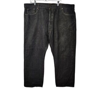 Levi's 501 Mens 46x30 Straight Leg Shrink To Fit Button Fly Black Jeans 501-0226